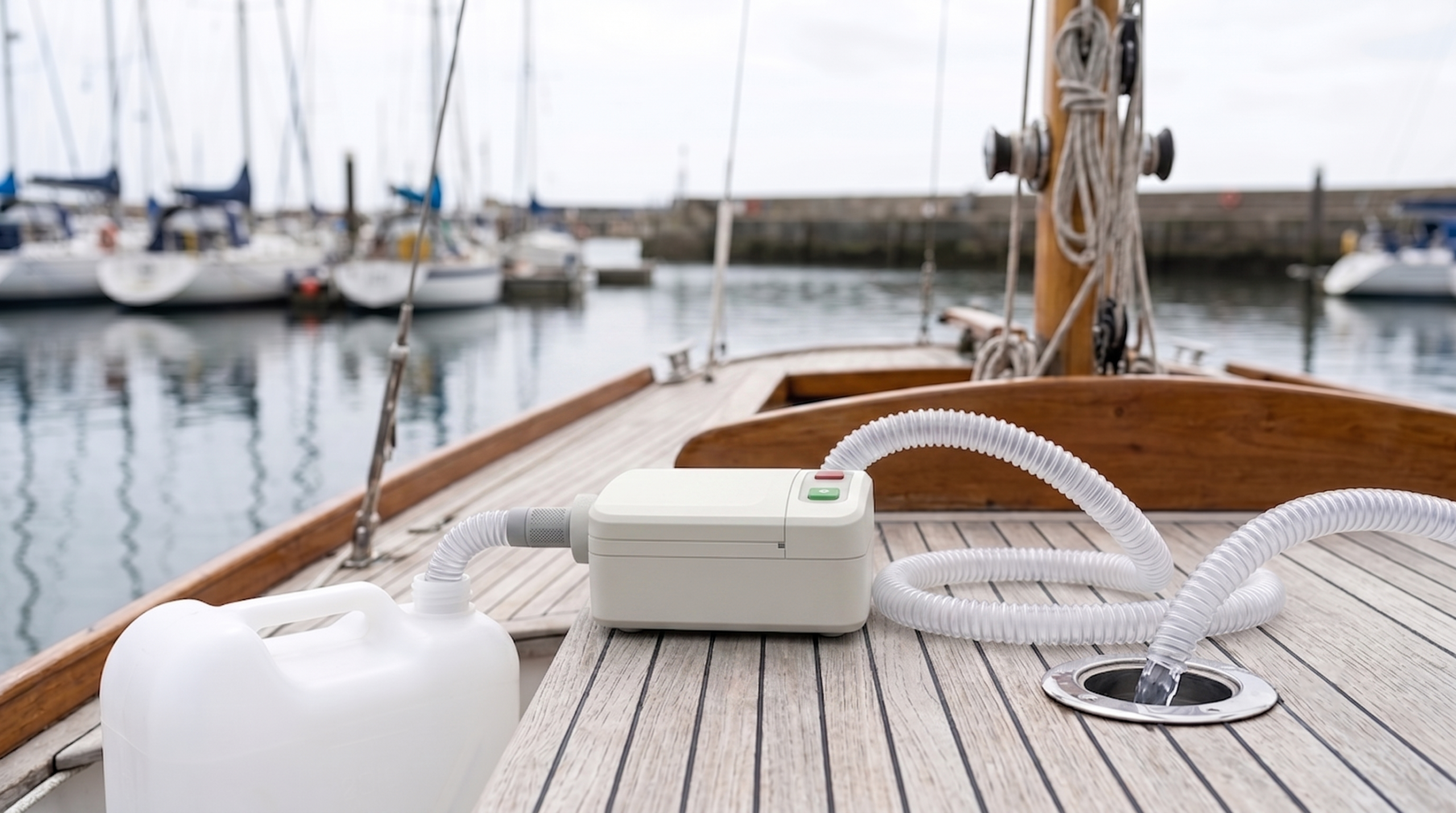 Aquetto füllt den Frischwassertank auf einem Segelboot